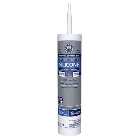 Silicone I GE Window & Door White Silicone 1 Window and Door Caulk Sealant 10.1 oz 2749483
